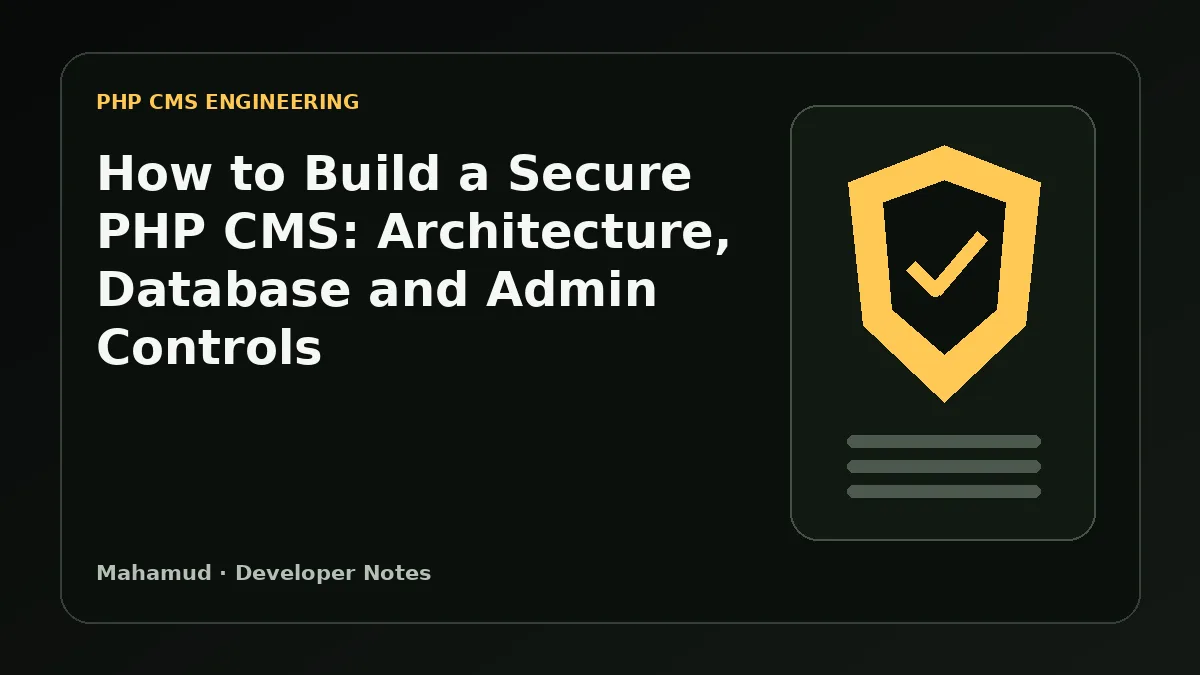 How to Build a Secure PHP CMS: Architecture, Database and Admin Controls