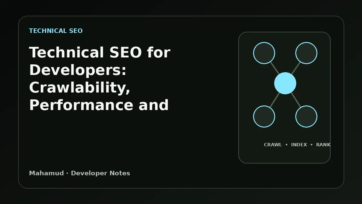 Technical SEO for Developers: Crawlability, Performance and Structured Data