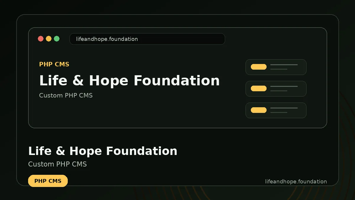 LIFE & HOPE Foundation project preview