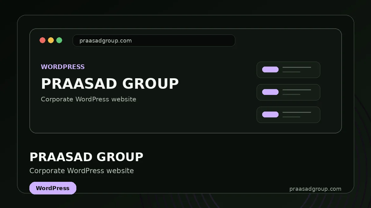 PRAASAD GROUP project preview