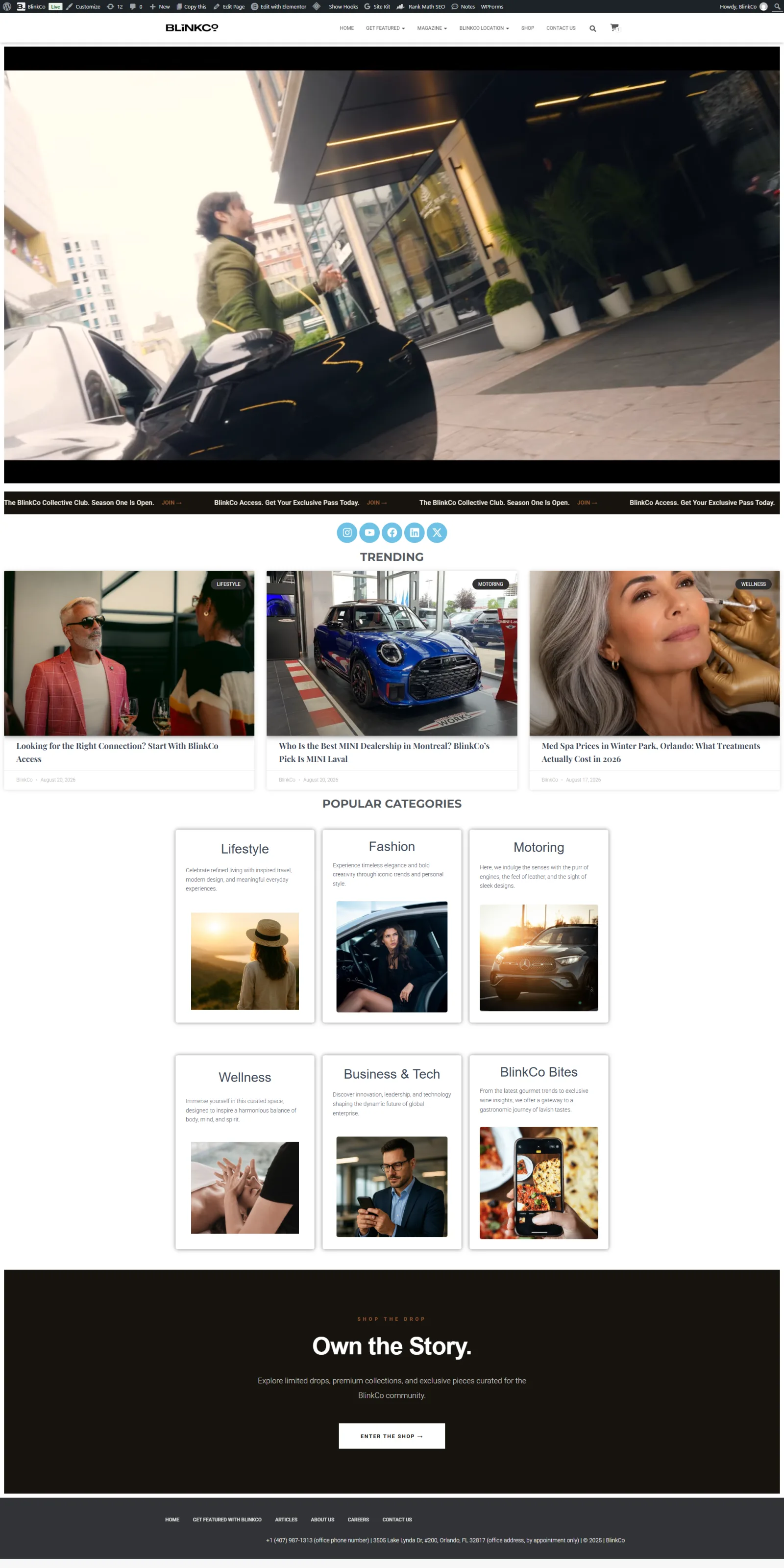 BlinkCO Magazine WordPress project cover